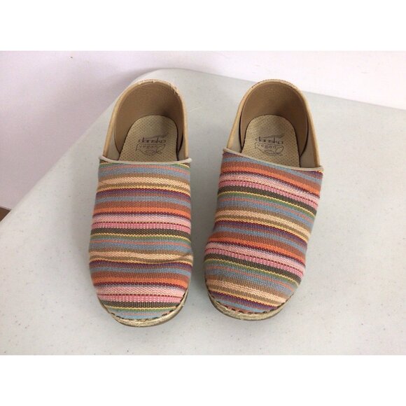 Dansko Vegan Woven Striped Clogs Womens 38 - Picture 3 of 7